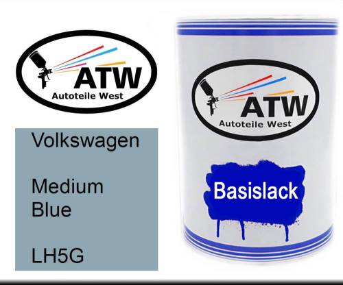 Volkswagen, Medium Blue, LH5G: 500ml Lackdose, von ATW Autoteile West.